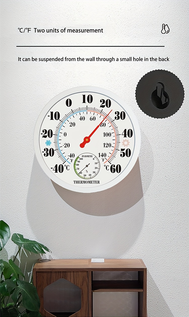 1 teiliges Thermometer Hygrometer Wandmontiertes Metall - Temu Austria