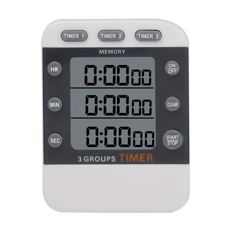 3 Channels Digital Kitchen Timer with Memory Function Count UP