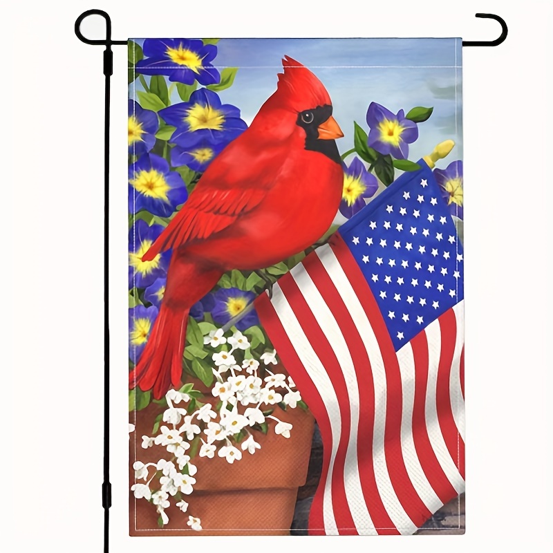 

1pc American Bird Patriotic Garden Flag 12x18 Inch Double Sided Perfect For Farmhouse Outdoor Yard Holiday Welcome Banners For Home Lawn Patio Thanksgiving No Flagpole Eid Al-adha Mubarak