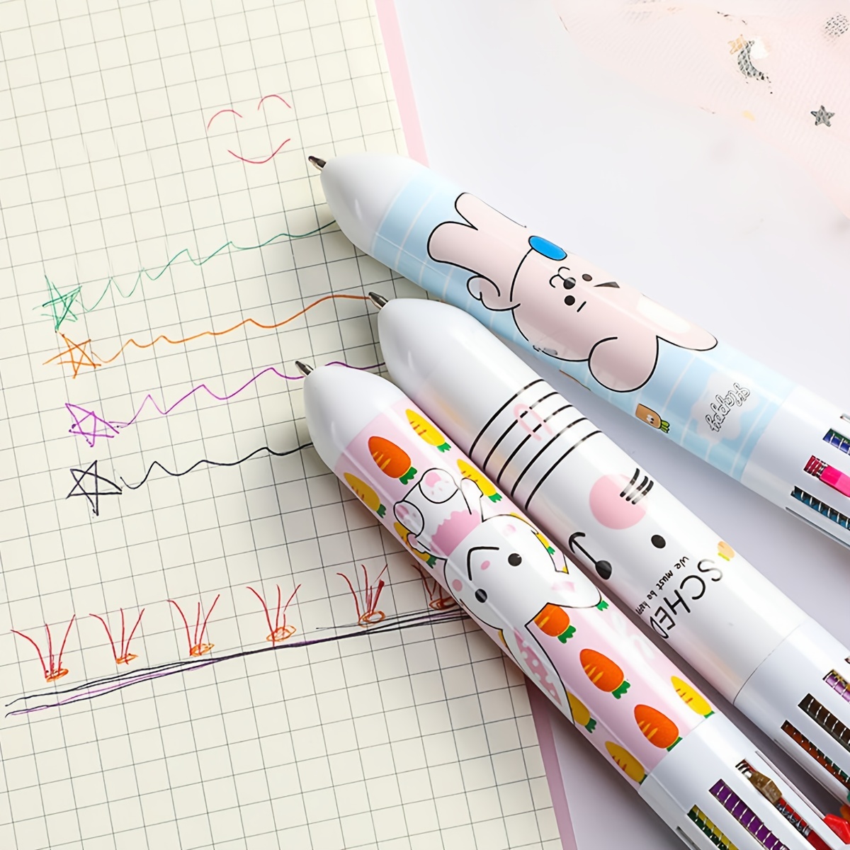 Cute Rabbit Girls Retractable Ballpoint Pen For Girls - Temu