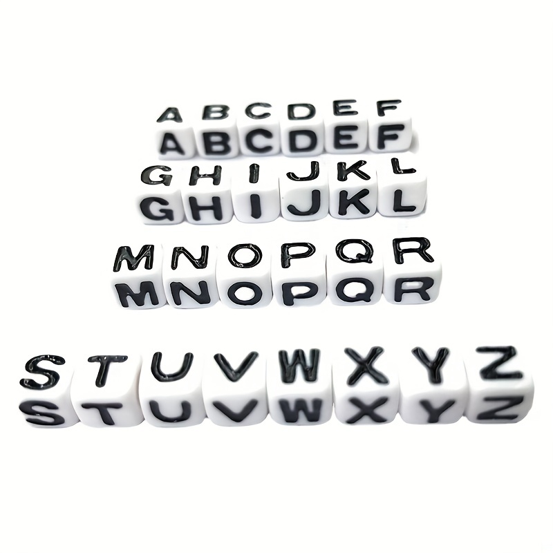 Kurtzy 1000 Pieces Silver Acrylic Round Alphabet Beads - AZ Letter Beads  1/4 inch (6mm) - Beads for Jewelry Making, Bracelets, Necklaces, Key  Chains