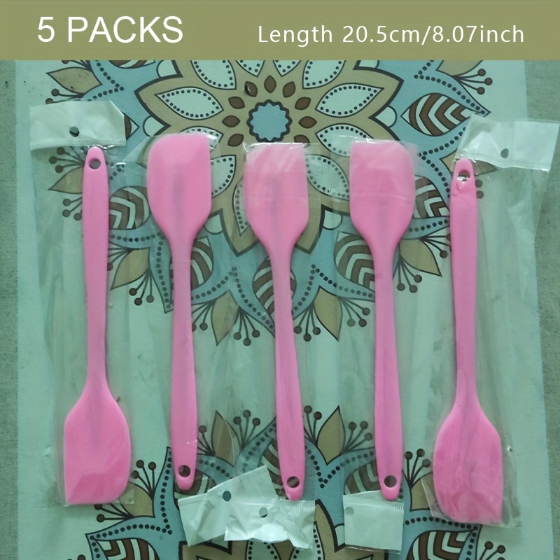 5Pcs Pink Silicone Utensils with Wooden Handles Wholesale