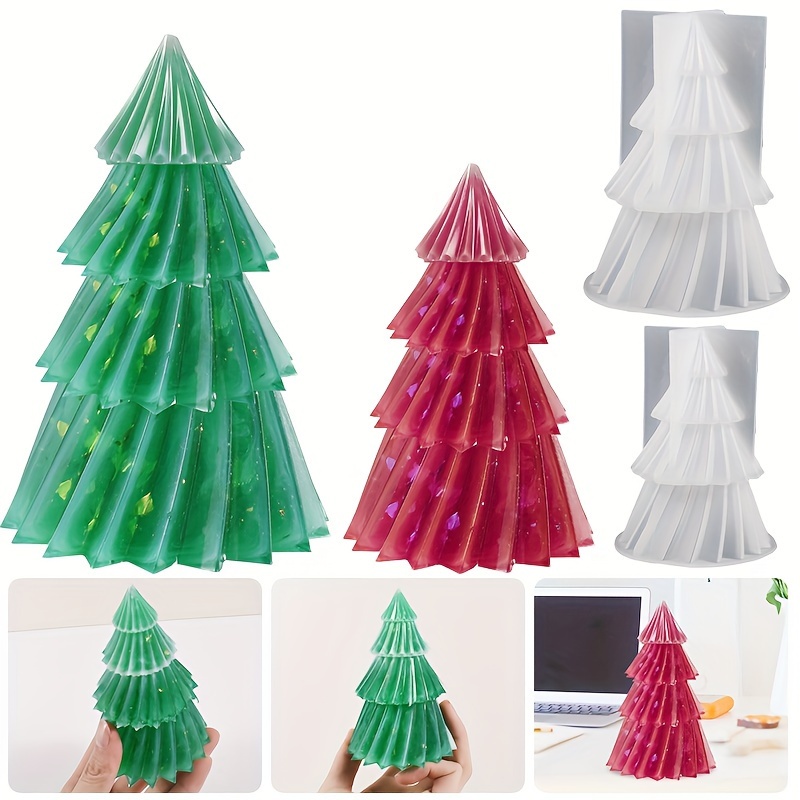 Large 3d Christmas Tree Candle Silicone Mold - Temu