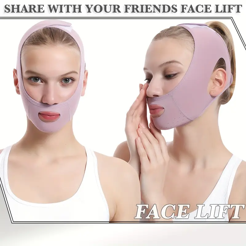 Face Lift Belt Face Beauty Mask Seamless Hemming Design Ice - Temu