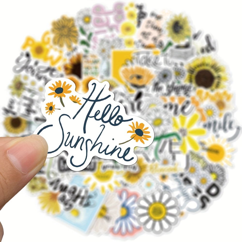 Sunflower Stickers Decals Motivational Daisy Stickers - Temu