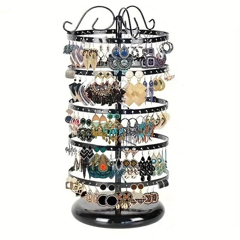 360 Rotating Earrings Holder Jewelry Organizer 4 Tiers - Temu