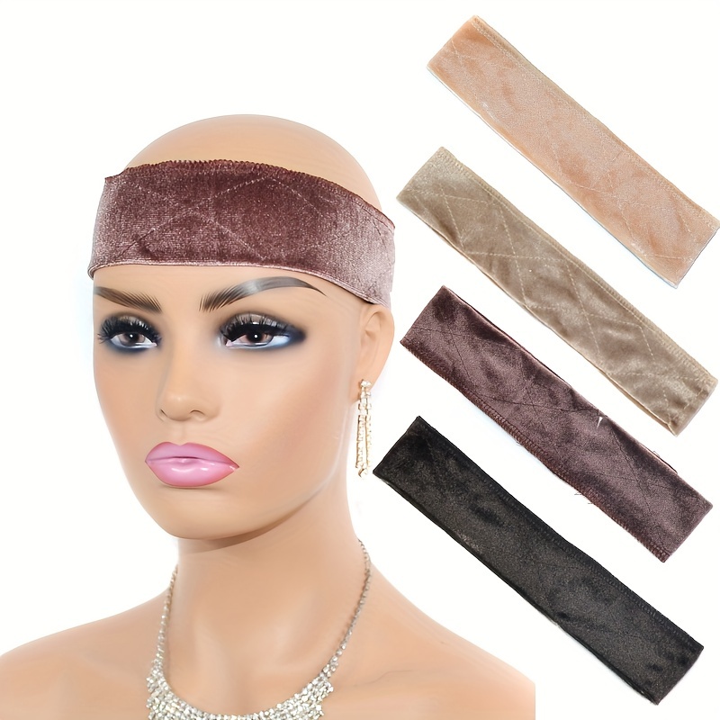 Adjustable Velvet Wig Grip Comfort Band Wig Liner Headband Headband Holder  for Wigs for Men Women 2 Pack