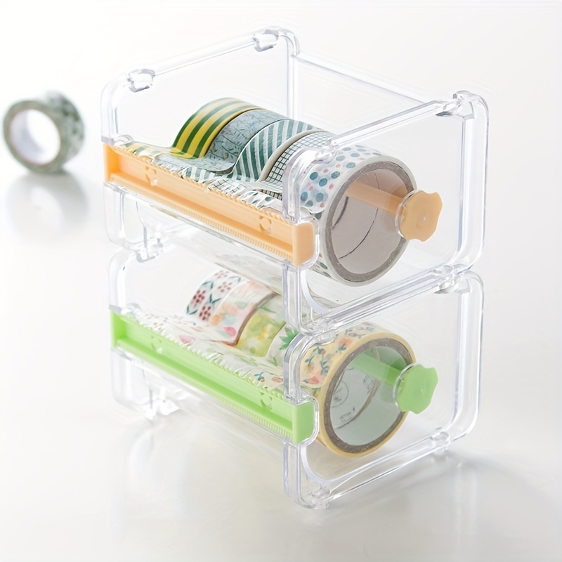 Transparent Desktop Multi Washi Masking Tape Storage Dispenser,Tape  Cutter,Tape Roll Holder