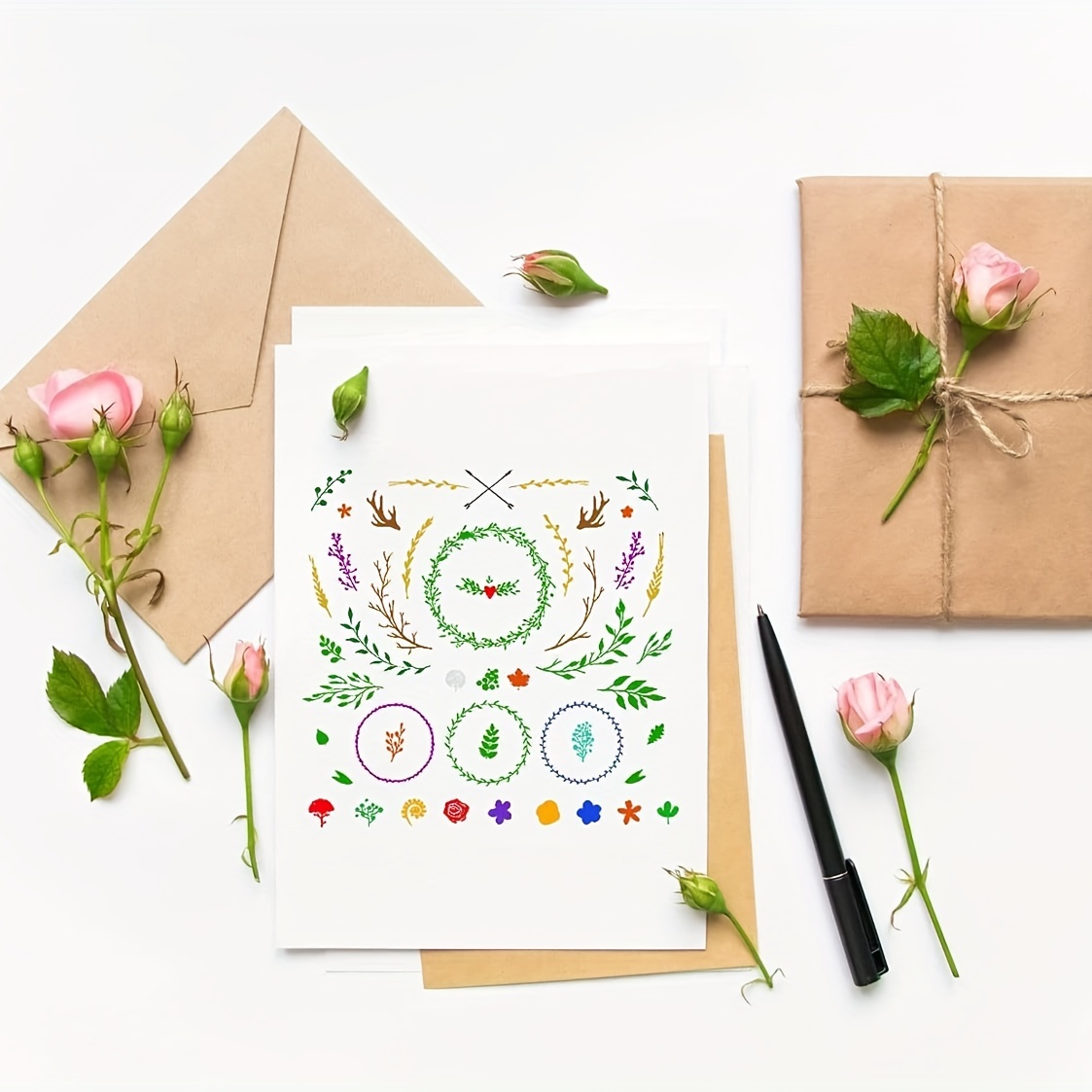 Flowers Leaves Clear Stamps for Card Making Decoration and DIY Scrapbooking