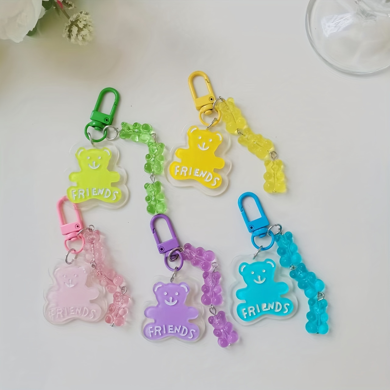 10 Pcs Resin Gummy Bear Charms Pendants Resin Bear Colorful Bear Candy Nail  Art Charms For DIY Craft