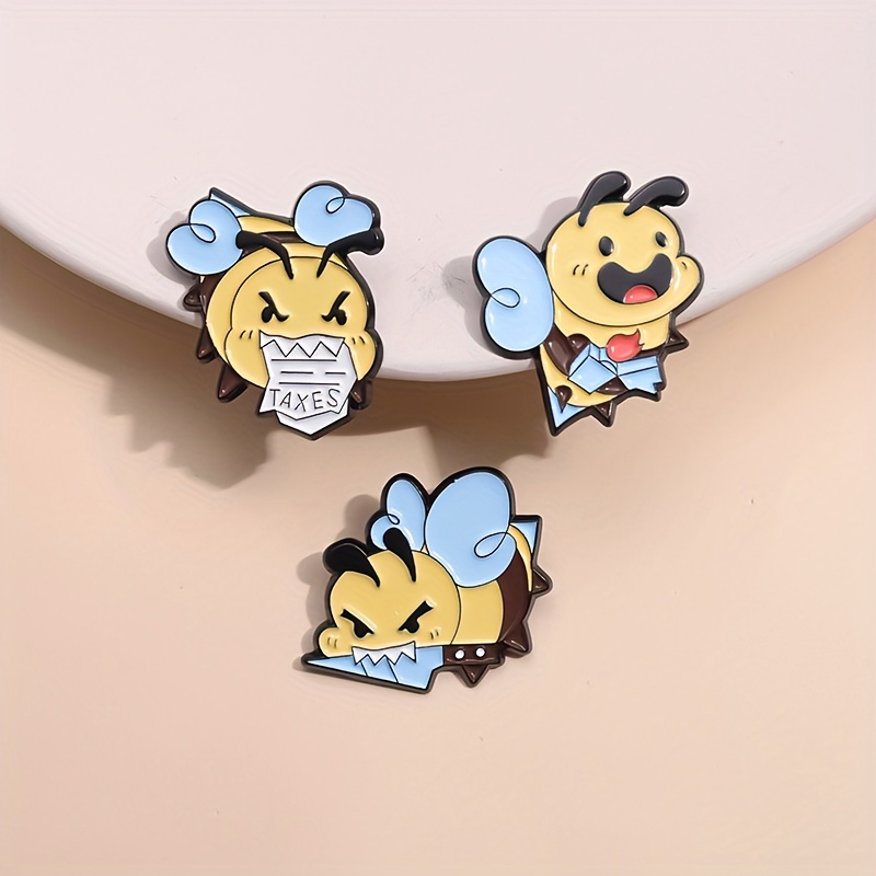 Bee Shape Enamel Anime Pin Cartoon Honey Bee Brooch Creative