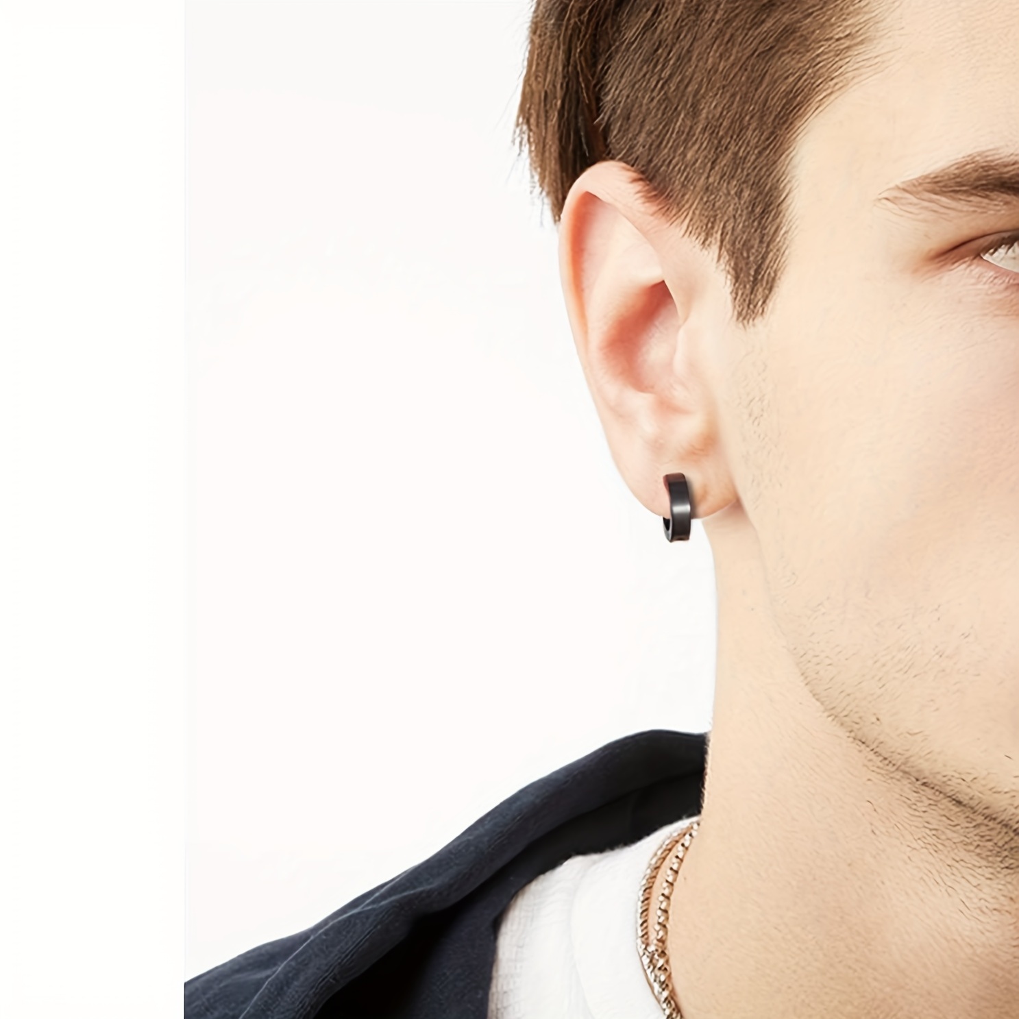 6 Pairs Clip on Earrings for Men Boys Stainless Steel Magnetic Stud Earrings Dangle Cross Non Pierced Earrings Set,one-size