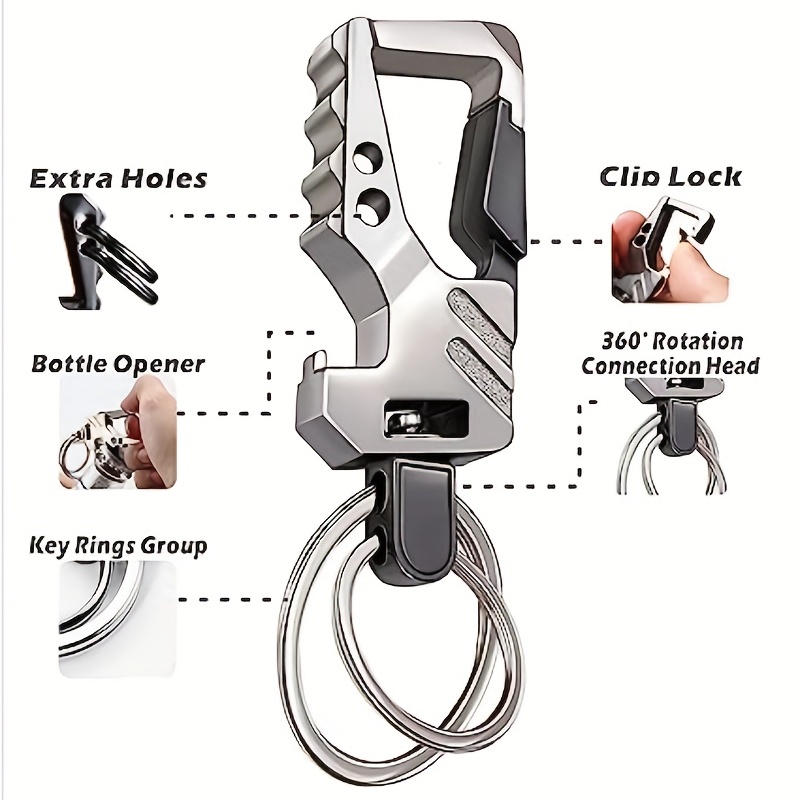 Metal Key Ring Bottle Opener Carabiner Keychain Clip