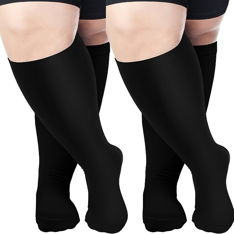 1 Pair Plus Size Compression Socks For Women & Men, 20-30 Mmhg