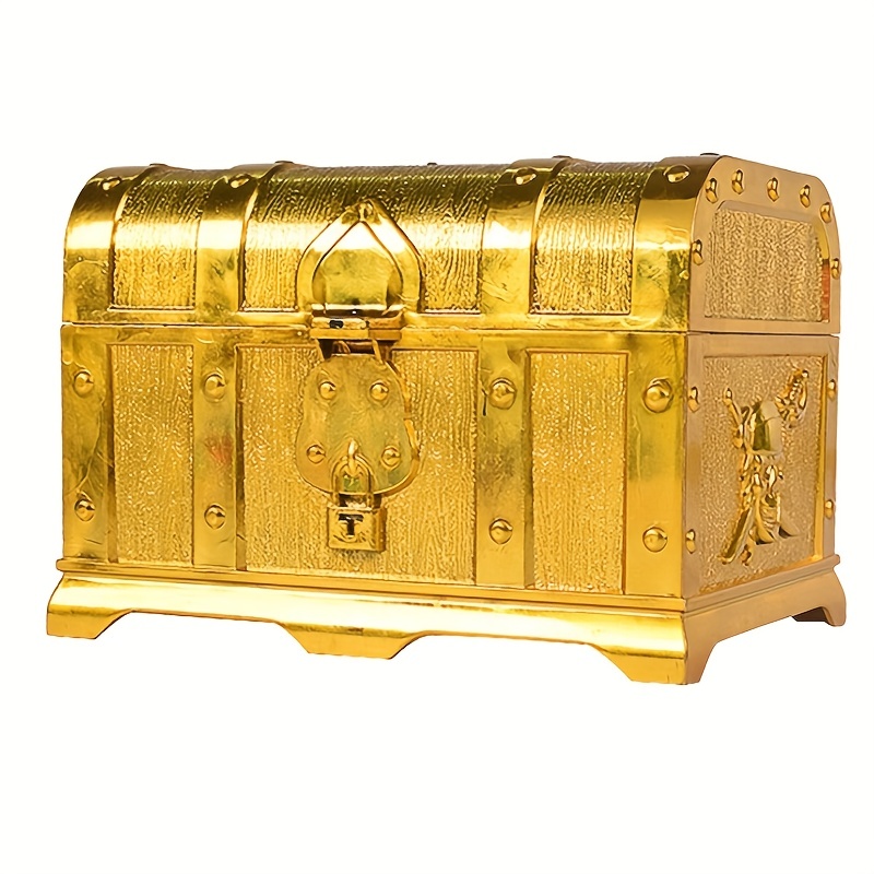 Retro Treasure Box With Lock for Party Favors Pirate Props