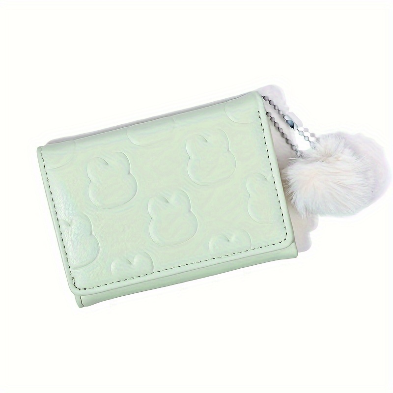 Cute Rabbit & Carrot Pattern Women's Wallet, Short Coin Purse, Card Holder