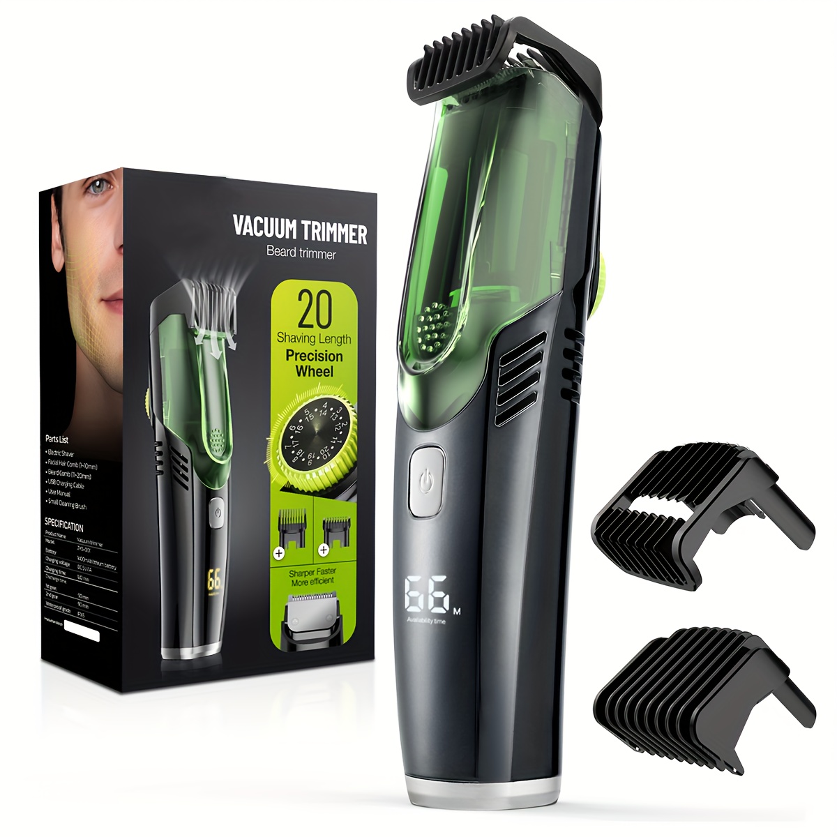 

Men's Trimmer Beard Shaver Groin & Body Grooming Trimmer Professional Cordless Hair Clipper With Vacuum Cleaner Holiday Gift Father's Day Gift