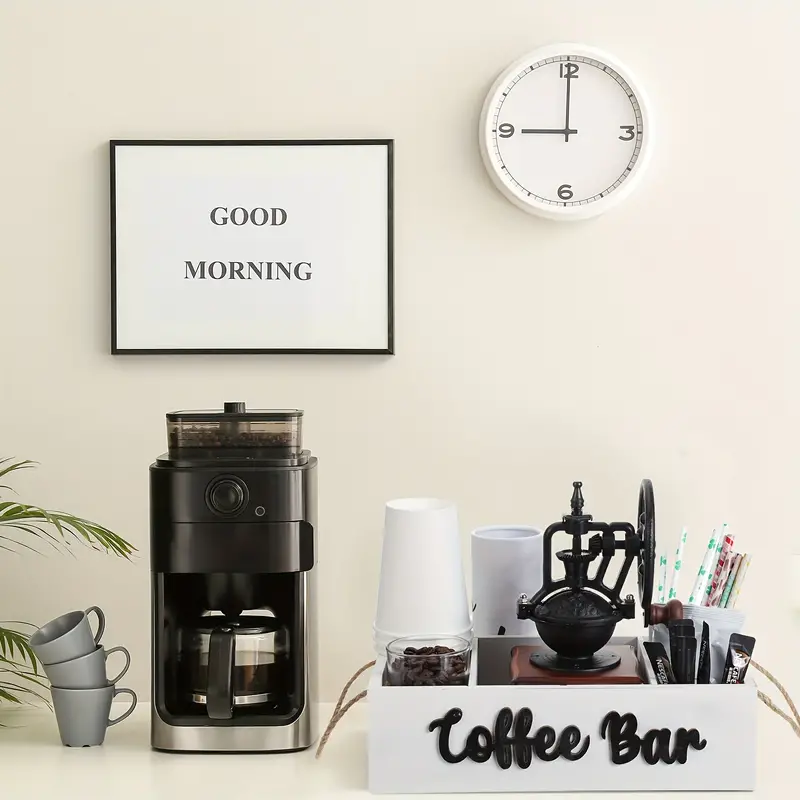 Coffee Bar Accessories with Small Removable Dividers,Coffee Pod Storage  Basket with Handle,Farmhouse Kcup Coffee Station Organizer for  Countertop,for