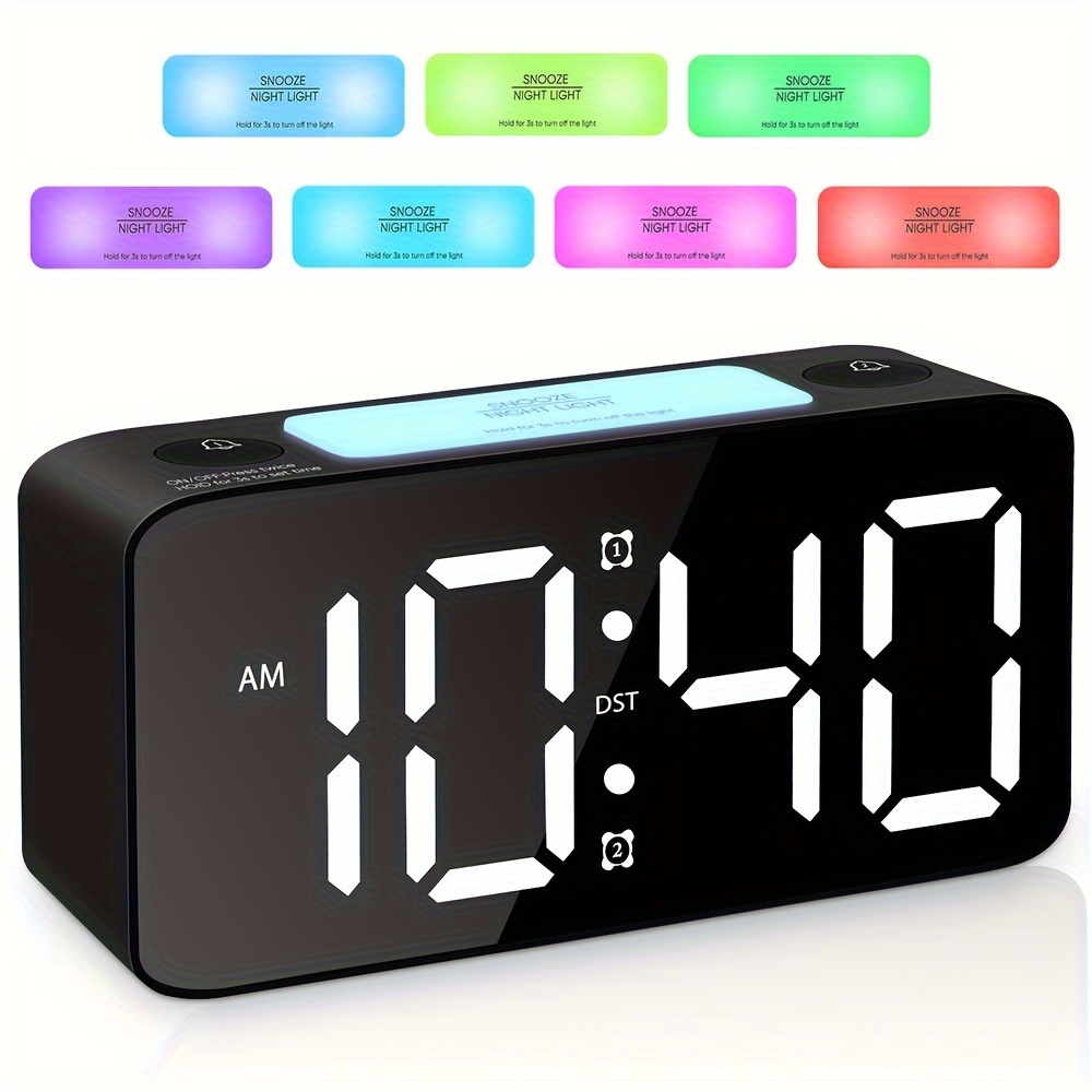 1pc Reloj Despertador Digital Colorido Radio Reloj Pequeño - Temu
