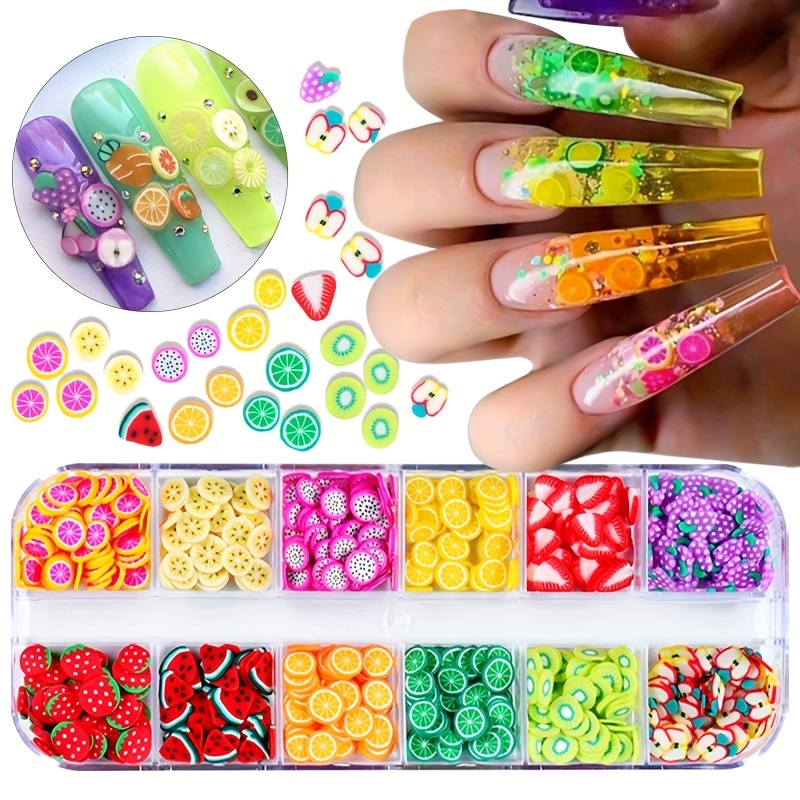  16000 Pcs Fruit Nail Art Slices, Acejoz 20 Styles Fruit Slime  Charms Fimo Slices 3D Polymer Slices for Slime, Lip Gloss Making Supplies  Resin and Nail Art Decorations : Beauty 