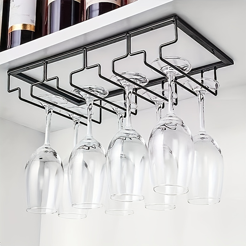 Inverted Perforated free Wine Glass Rack Hanging Wine Cup - Temu