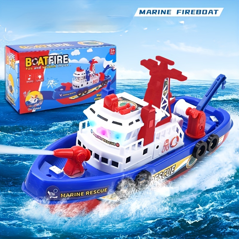 toy boat with fire