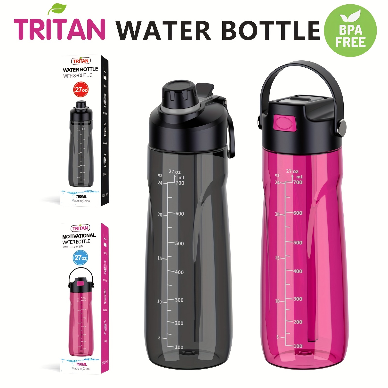 Tritan Sports Water Bottle, 32OZ / 1000ML, Matte