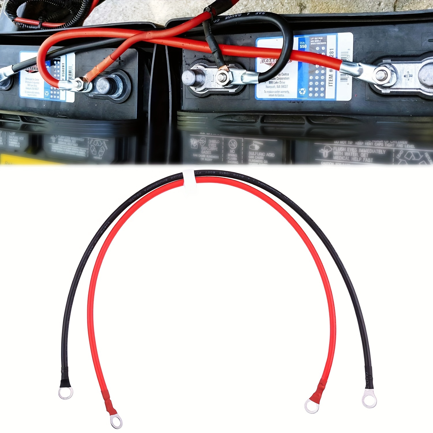 Power Battery Inverter Cable 8awg Wire For Car Stereo Solar - Temu