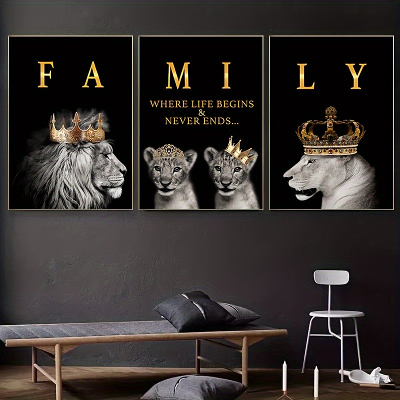 

3pcs Unframed Canvas Poster, Modern Art, Family Of , Motivational Quotes Wall Art Canvas Painting, Ideal Gift For Bedroom Living Room Corridor, Wall Art, Wall Decor, Winter Decor, Room Decoration