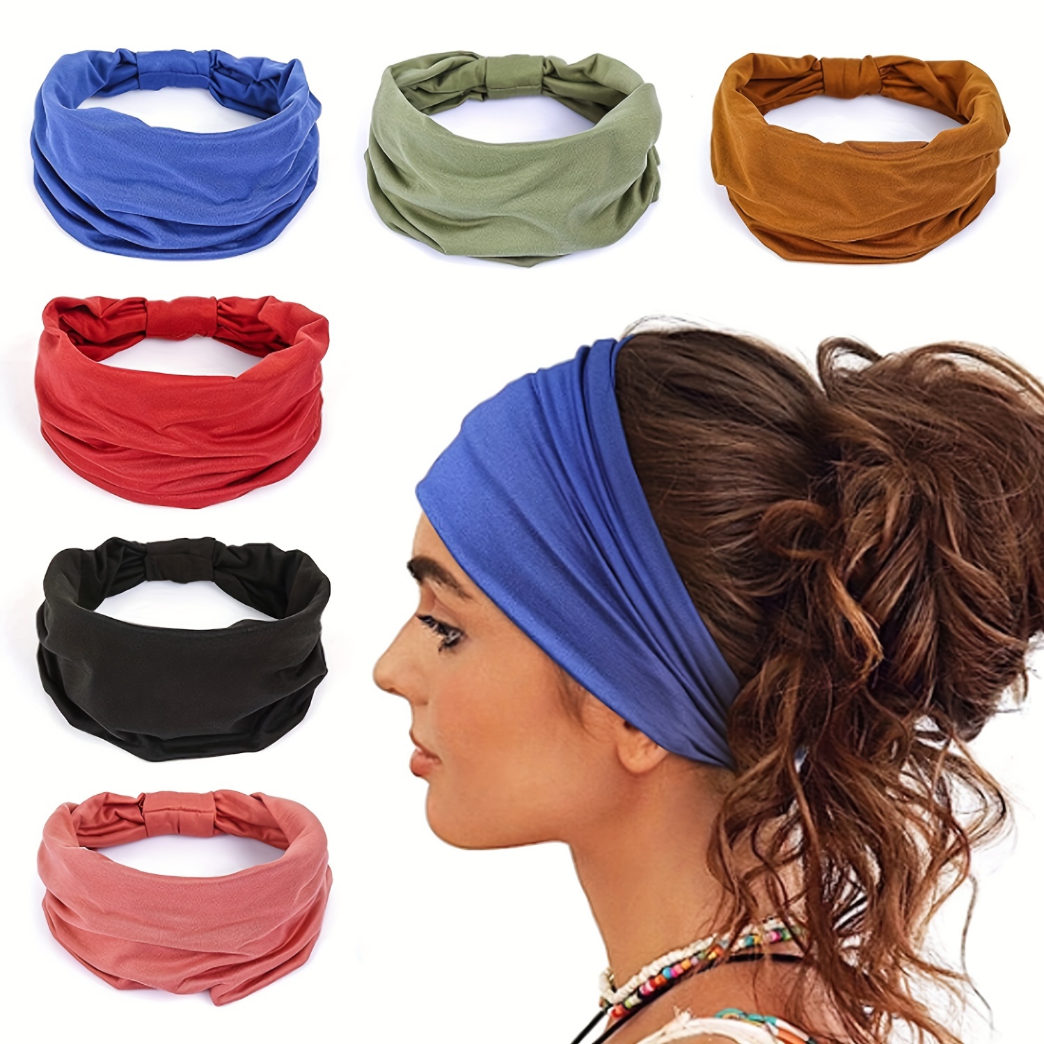 Bandeau large mèche bandeau sport cheveux hijab bandeau yoga - Temu Belgium