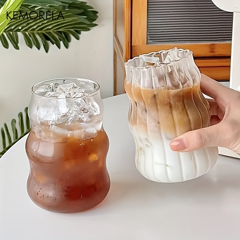 Irregular Drinking Glass Wavy Clear Glass Water Cup Iced - Temu