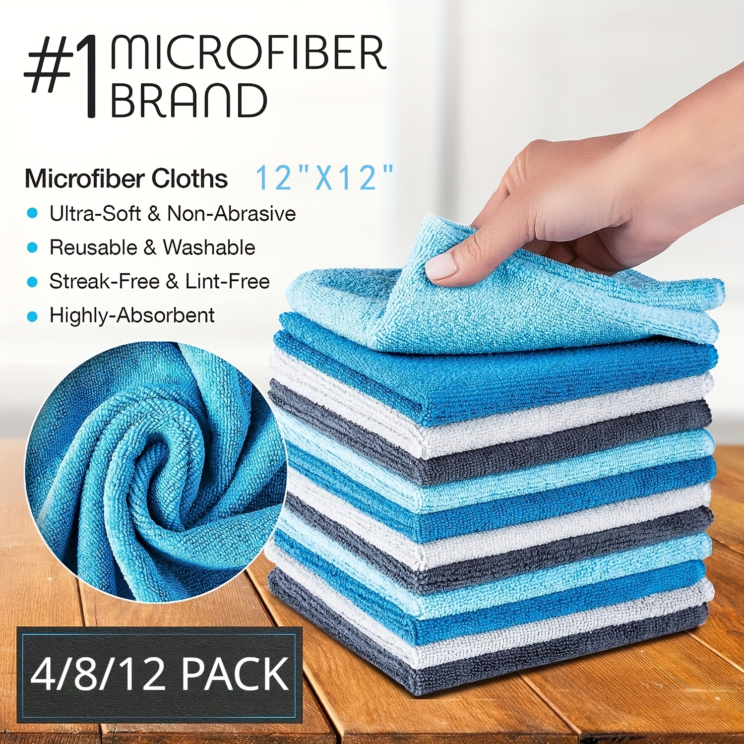 Acheter 12 pièces serviettes de lavage chiffon de nettoyage en microfibre  chiffon à vaisselle réutilisable serviettes de cuisine lavables chiffons de  nettoyage de cuisine fournitures de cuisine ménagères