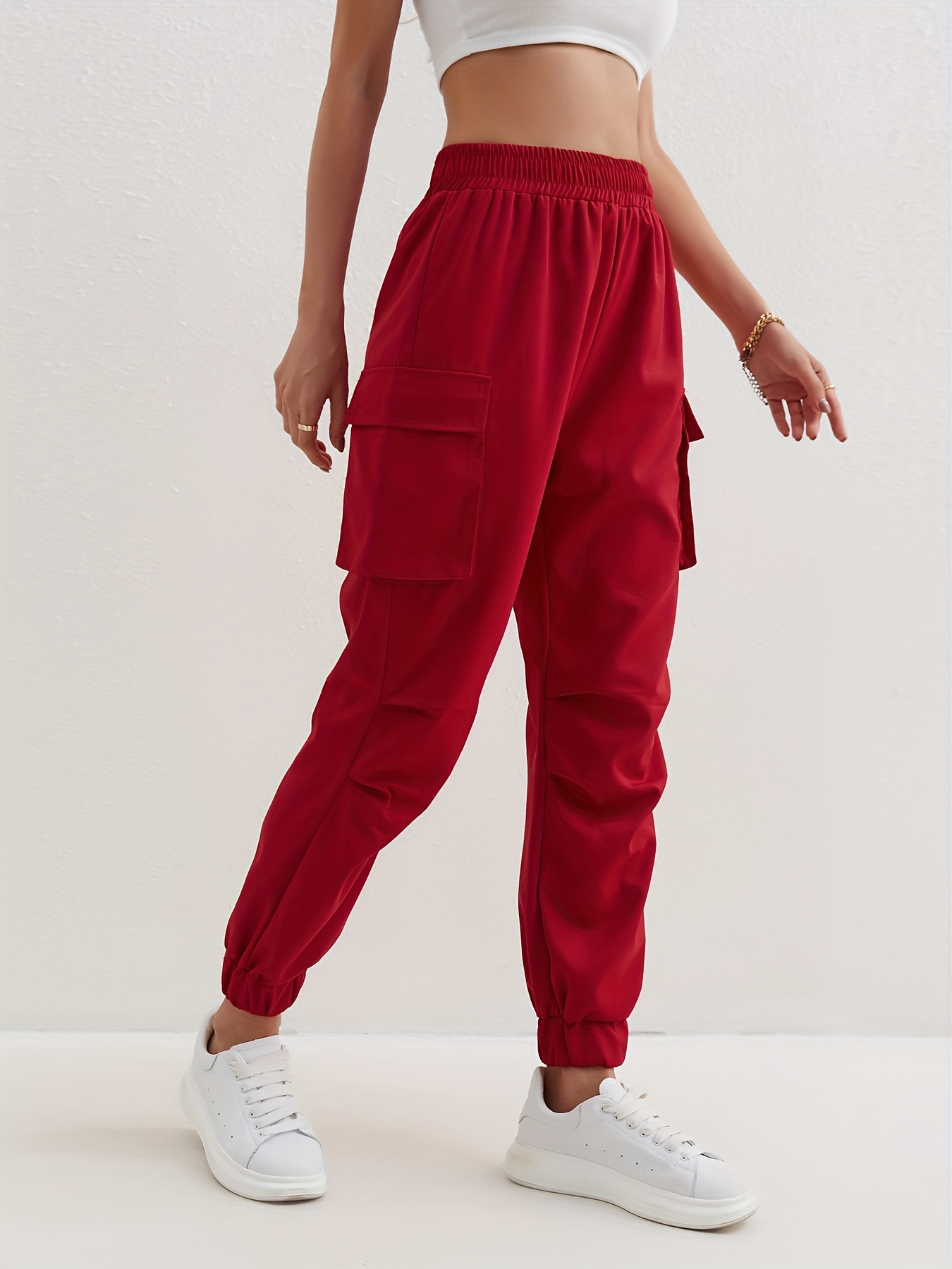 Mujeres Pantalones Joggers Carga Casuales Bolsillos Overoles