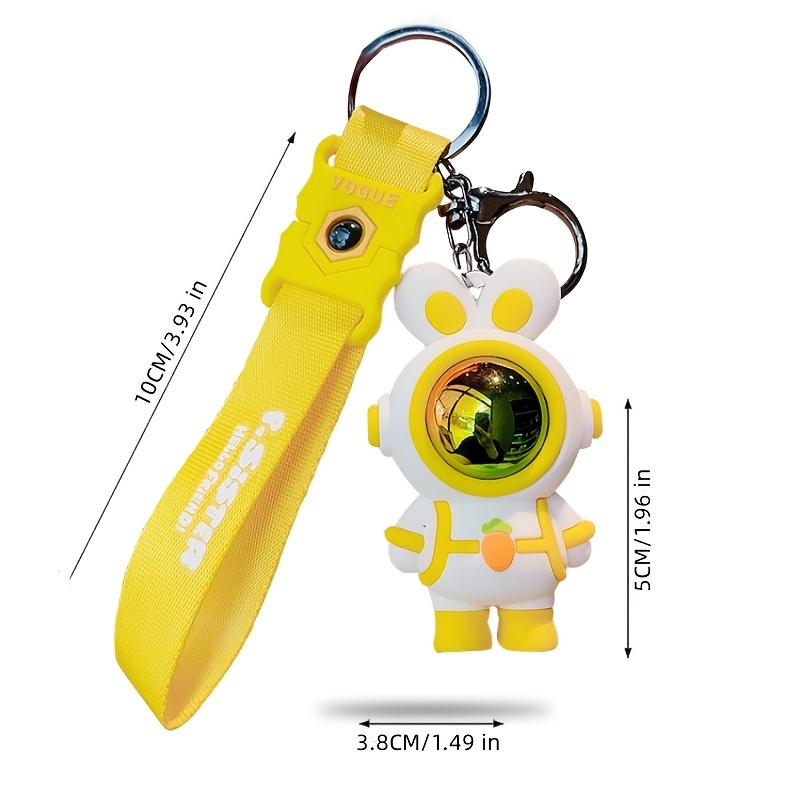 Rabbit Astronaut Keychain with Strap, Perfect Gift