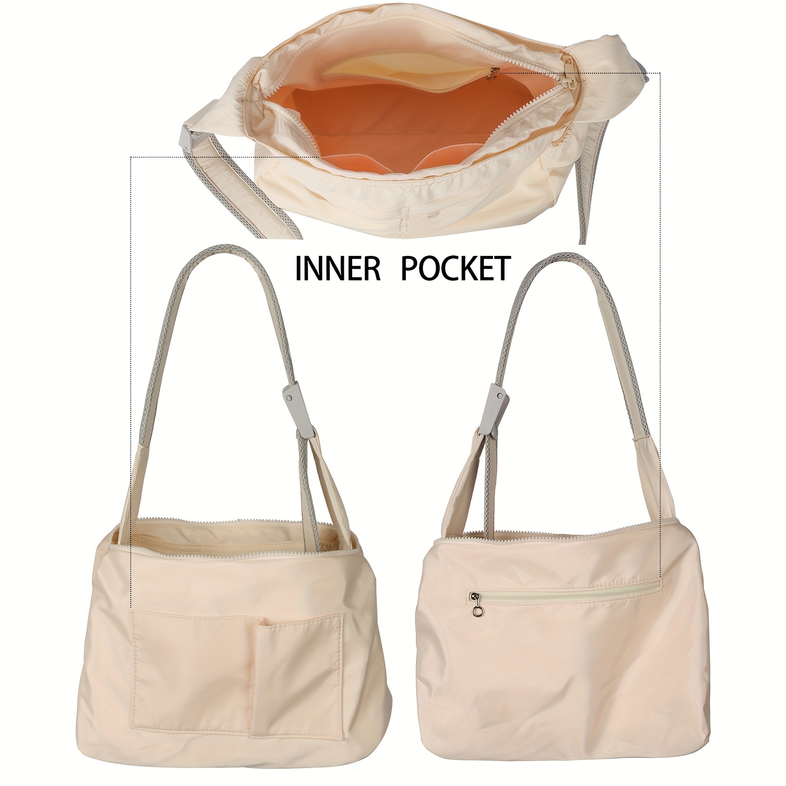 Minimalist Hobo Bag With Inner Pouch