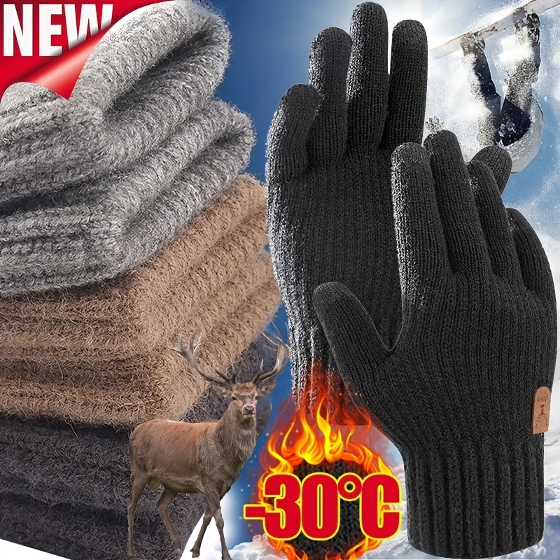 Guantes Punto Cálidos Pantalla Táctil Guantes Invierno - Temu