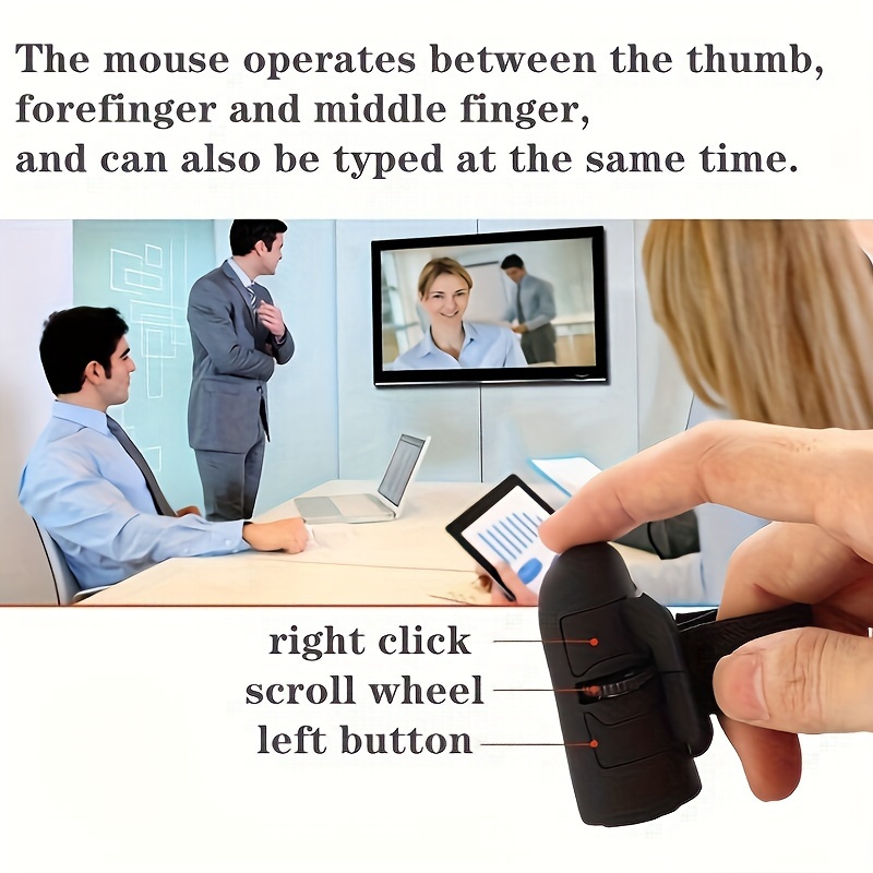 1pc Wireless/Battery- Wireless Mouse Compatible for PC, Phone, Tablet - Mini Right-Handed Optical Mouse with Ring, Plug & Play for Smartphones, Tablets, Laptops, Desktop Computers (AAA Battery Not Included)