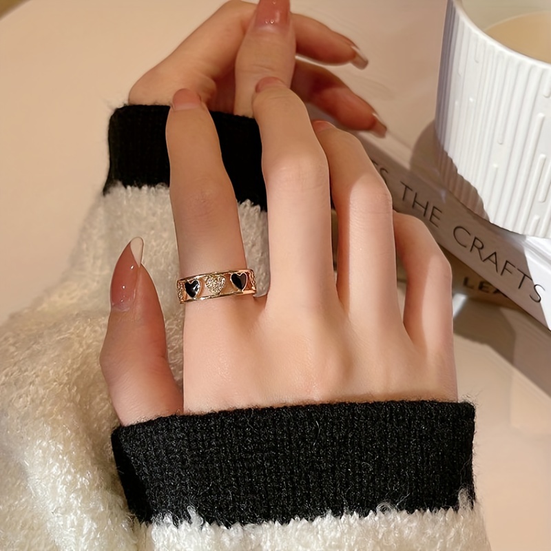 Love Micro set Japanese Ring Female Light Luxury Niche Ring Temu