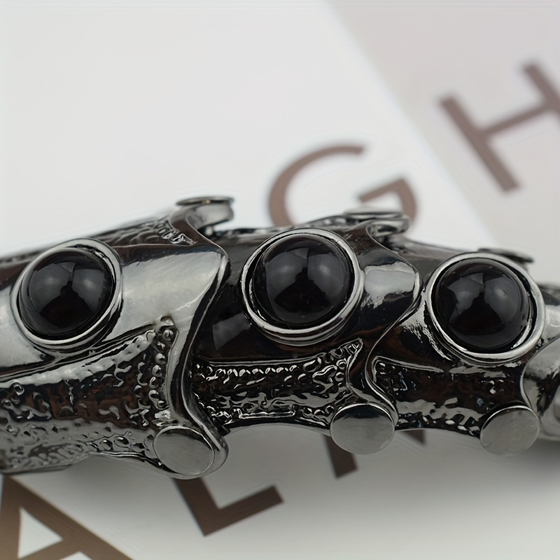 1pc vintage punk black skeleton finger ring for men dragon claw knuckle armor gothic ring jewelry accessories