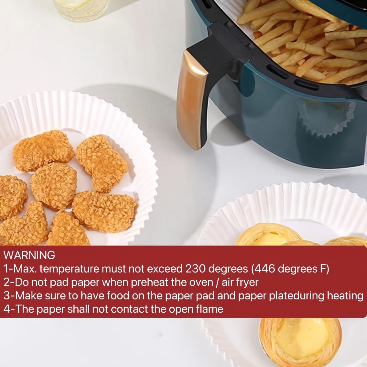 Air Fryer Disposable Paper Liner, 100 Pcs Disposable Air Fryer Parchment  Paper Pads Air Fryer Liners for