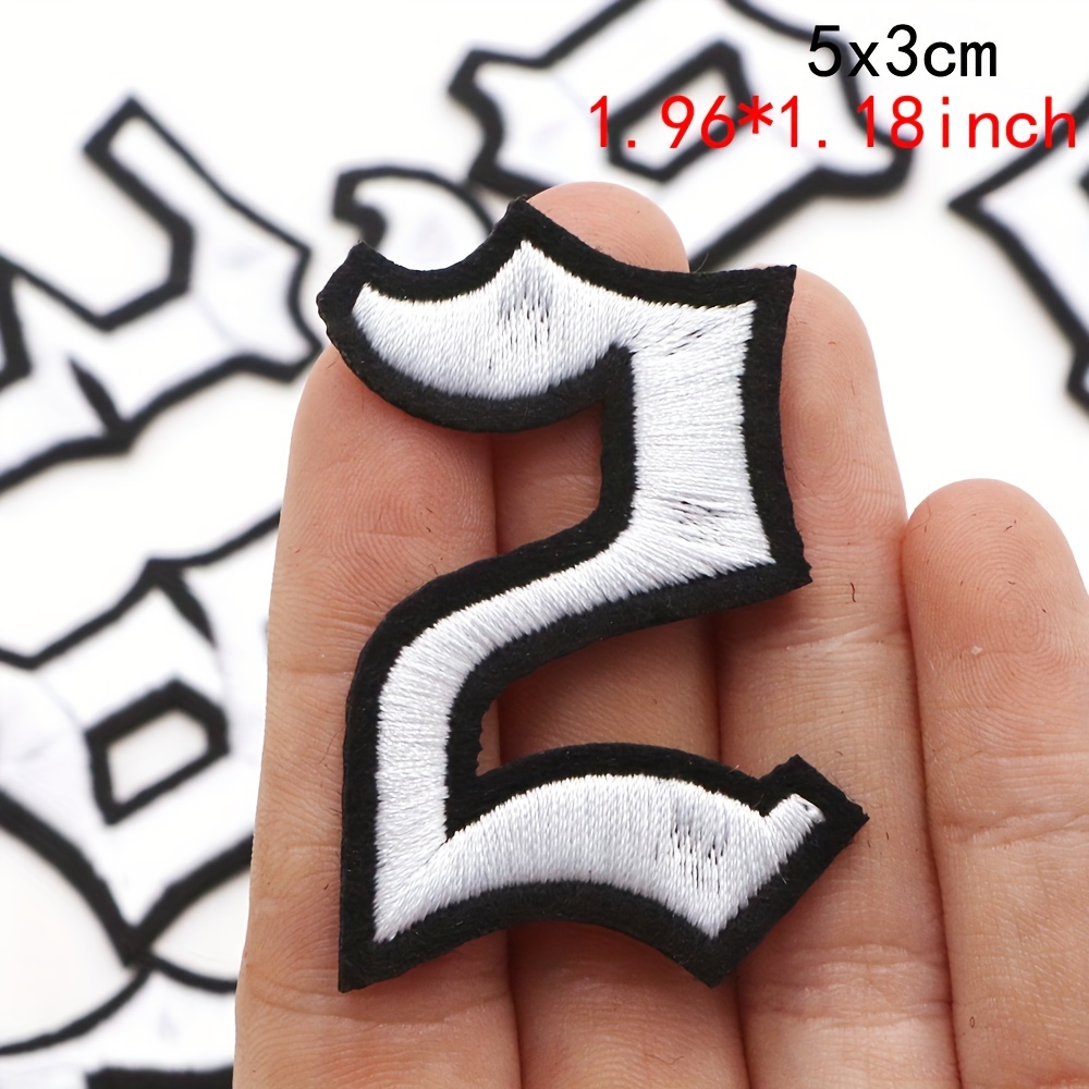 White Alphabet Number Letter Embroidery Patches, Iron On Letters Patch, A-z  Patch Embroidered Patch, Sew On Patches For Clothing Name Diy - Temu Mexico