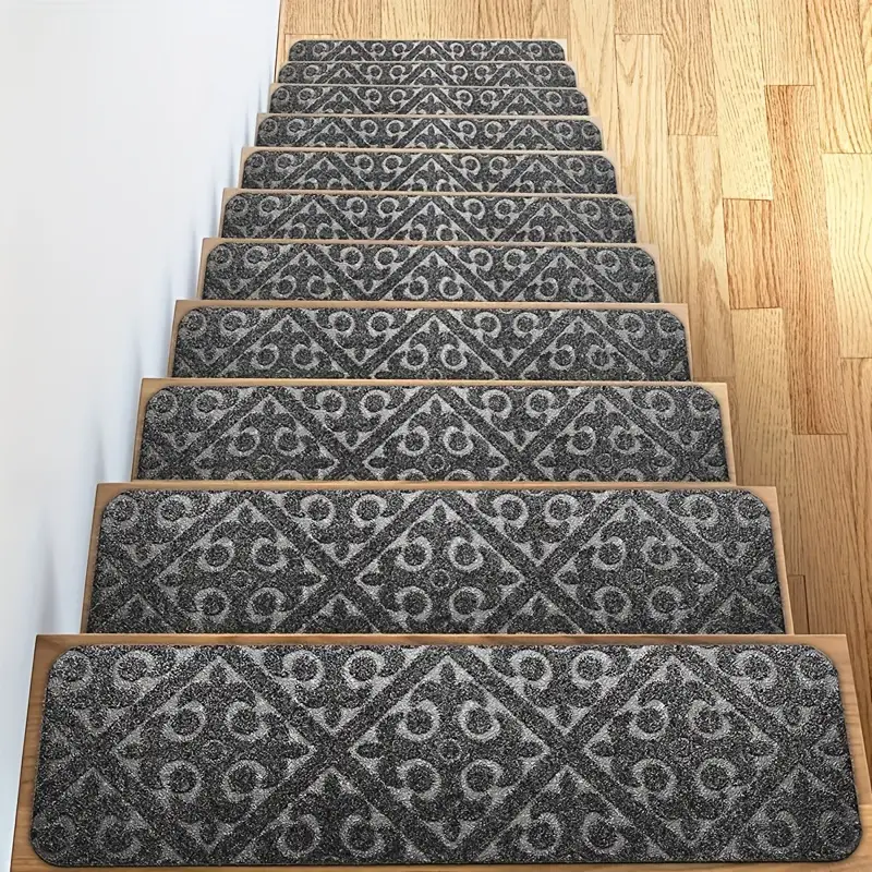 1pc non slip carpet stair treads non skid safety rug slip resistant indoor runner for kids elders and pets with reusable adhesive details 1