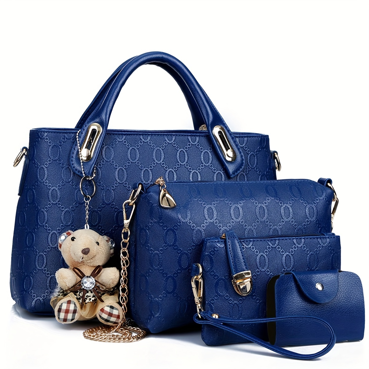 

4pcs/set, New Handbag, Shoulder Straddle Package, Pu Leather Cosmetic Bag