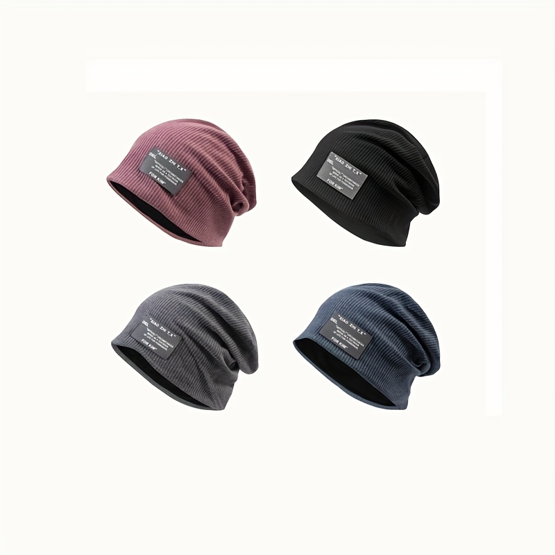 Striped Knit Slouchy Beanies for Women & Men Lightweight Hat