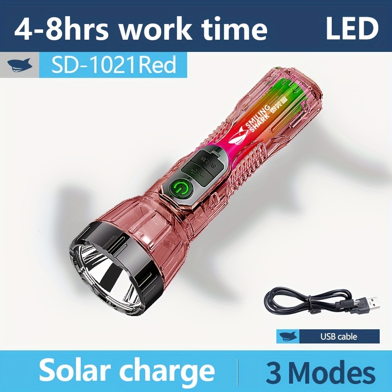 Linterna Led Solar Recargable Luz Camping Auto Emergencia