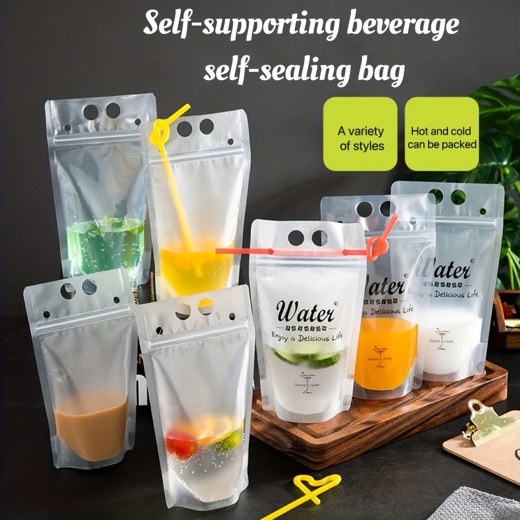 Juice Bags Clear Drink Pouches Bags Smoothie Drinks - Temu