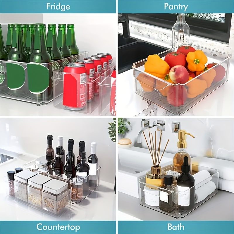 Fridge Organizers, Stackable Refrigerator Organizers With Lids