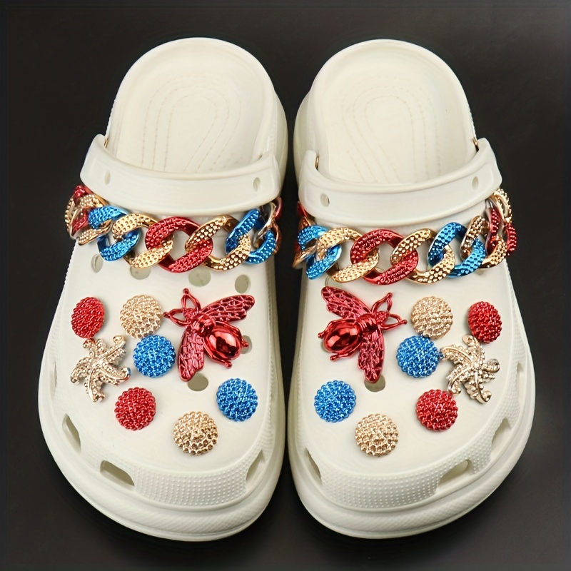 Bee Croc Charms Aesthetic Bee Shoe Clips Colorful Clogs Charms With Bling  Chains Shoe Accessories - Temu