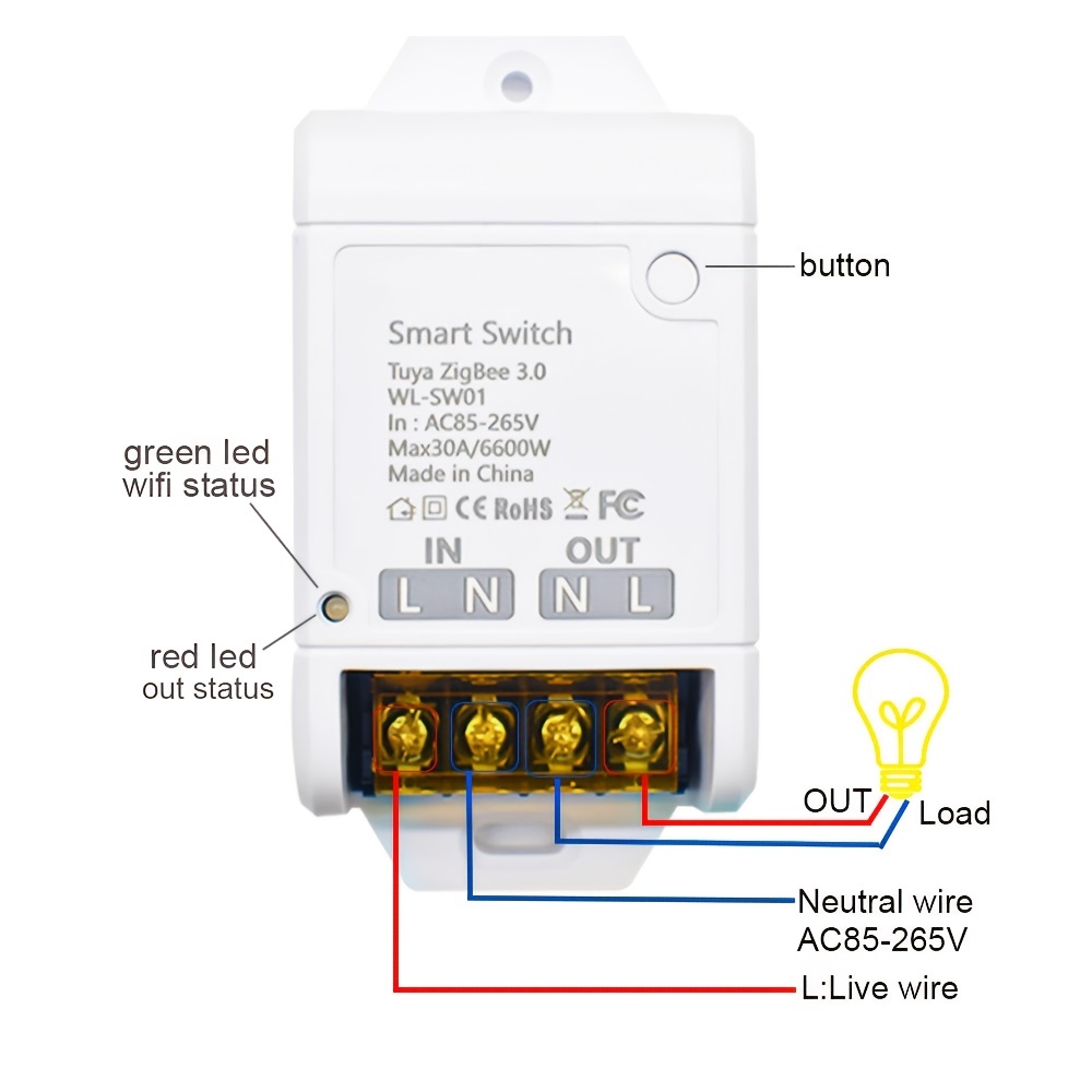 Módulo Interruptor de 1 botón Zigbee