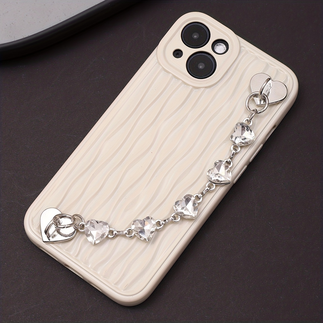 TEMU Adorno Para Funda De Teléfono, Hebilla Autoadhesiva Con Forma De Corazones Y Diamantes Sintéticos, Accesorios De Decoración